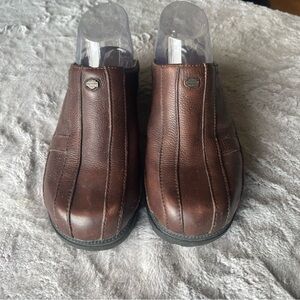 Harley Davidson Brown Leather Slip-On Shoes Sz 9